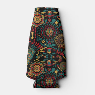 Chilled Cyan "Heritage-Inspired Patterns" Foam Bot Bottle Cooler