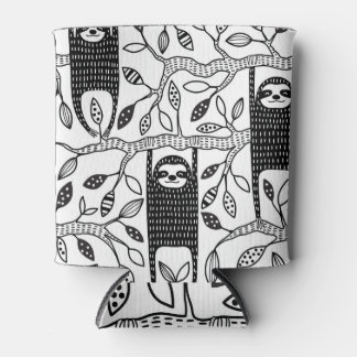 Chilled Sloths: Cute Animal Pattern. Can Cooler