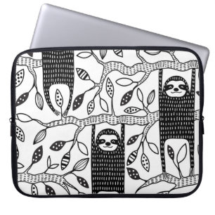 Chilled Sloths: Cute Animal Pattern. Laptop Sleeve