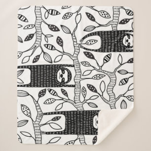 Chilled Sloths: Cute Animal Pattern. Sherpa Blanket