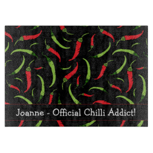 Chilli Addict Spicy Food Lover Chilli Peppers Cutting Board