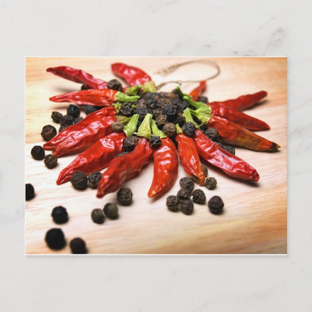 Chilli and pepper postcard (Front)
