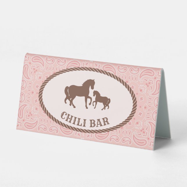 Chilli Bar | Cowgirl Party | Table Tent Sign (Front)