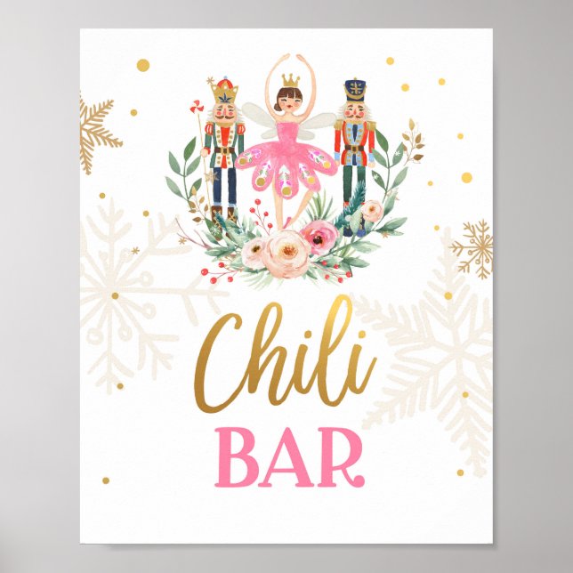 Chilli Bar Nutcracker Ballerina Girl Food Table Poster (Front)