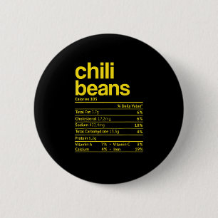 Chilli Beans Nutrition Facts Funny Thanksgiving Ch 6 Cm Round Badge