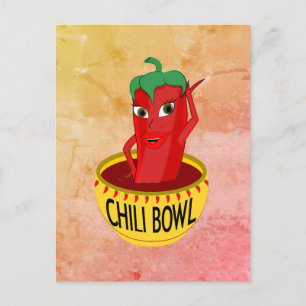 Chilli Bowl Cartoon Drawing Postcard