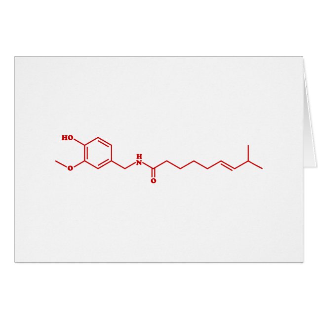 Chilli Capsaicin Molecular Chemical Formula (Front Horizontal)