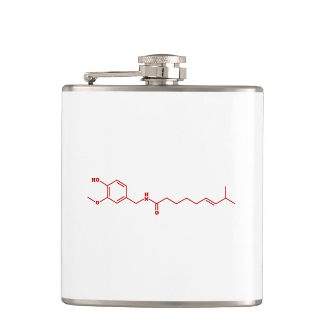 Chilli Capsaicin Molecular Chemical Formula Hip Flask (Front)