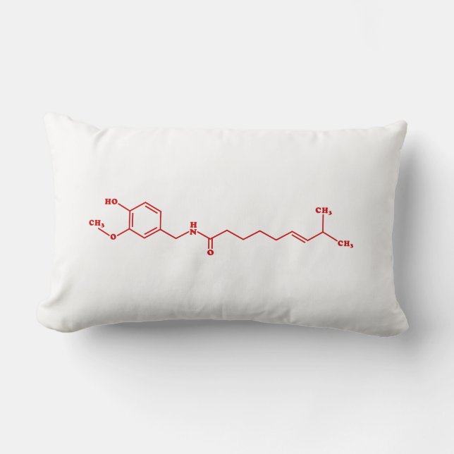 Chilli Capsaicin Molecular Chemical Formula Lumbar Cushion (Front)
