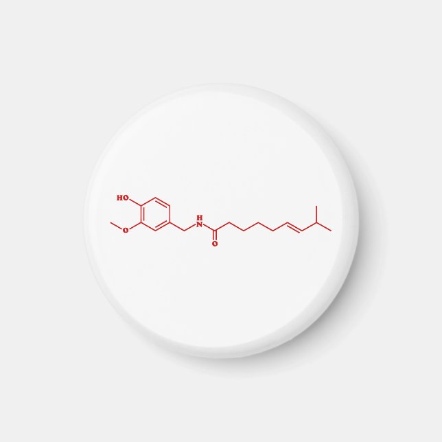 Chilli Capsaicin Molecular Chemical Formula Magnet (Front)