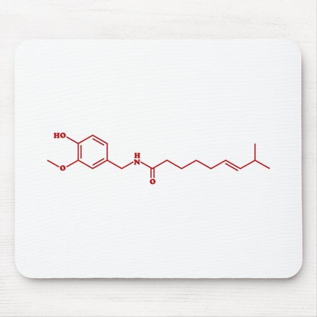 Chilli Capsaicin Molecular Chemical Formula Mouse Pad (Front)