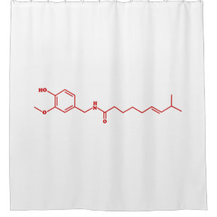 Chilli Capsaicin Molecular Chemical Formula Shower Curtain