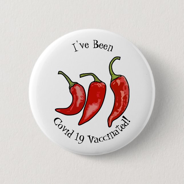 Chilli cartoon illustration  6 cm round badge (Front)