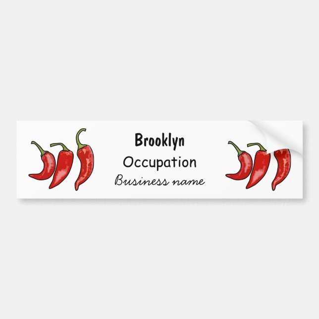 Chilli cartoon illustration bumper sticker (Front)