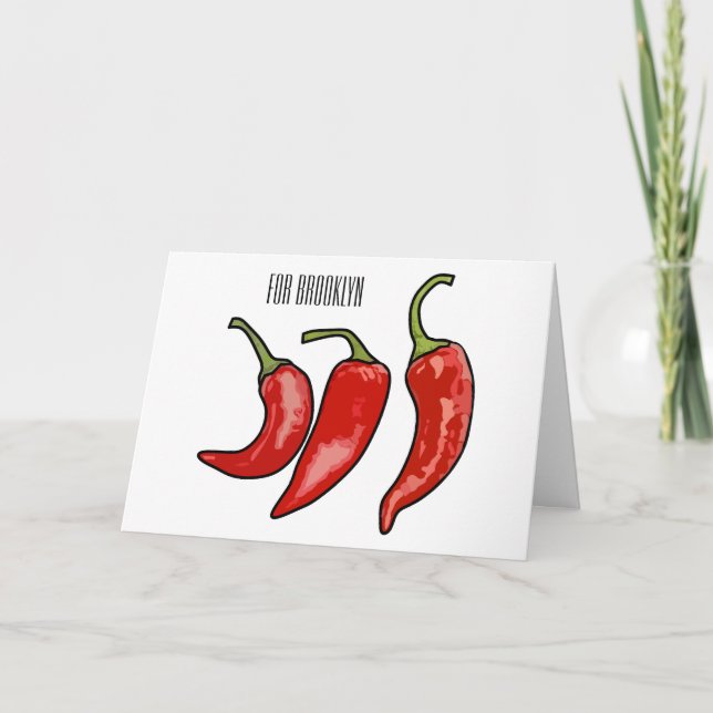 Chilli cartoon illustration  card (Front)