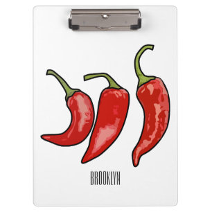 Chilli cartoon illustration clipboard