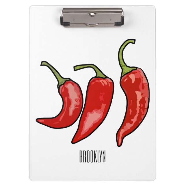 Chilli cartoon illustration  clipboard (Front)