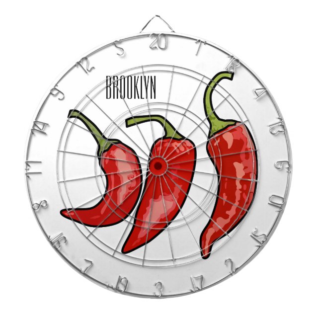 Chilli cartoon illustration  dartboard (Front)