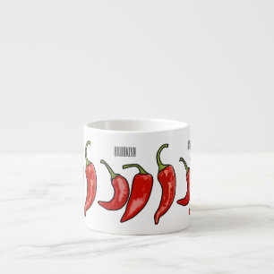 Chilli cartoon illustration espresso cup