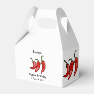 Chilli cartoon illustration favour box