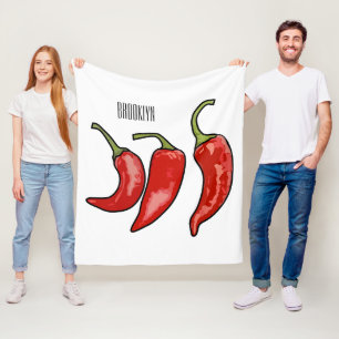 Chilli cartoon illustration fleece blanket