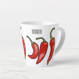 Chilli cartoon illustration latte mug