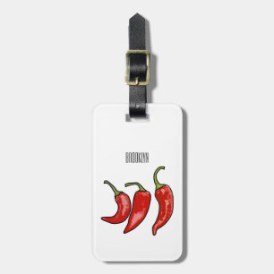 Chilli cartoon illustration luggage tag
