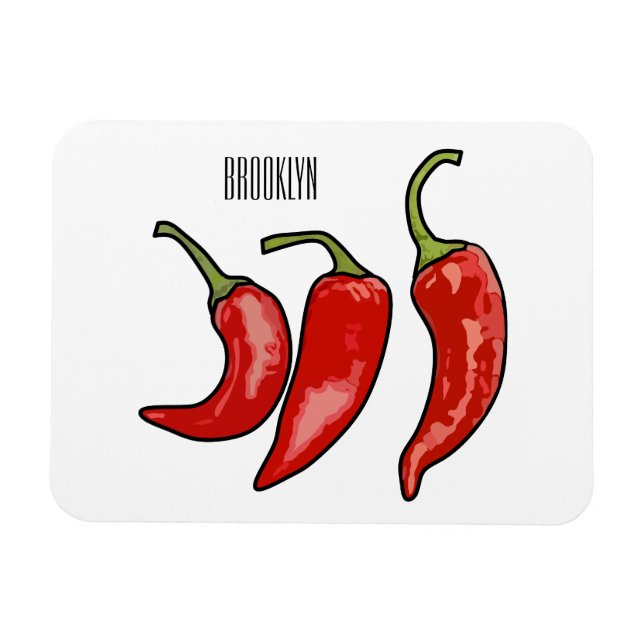 Chilli cartoon illustration  magnet (Horizontal)