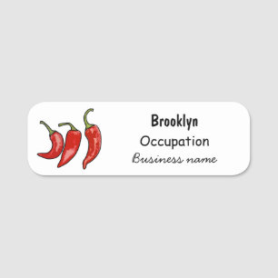 Chilli cartoon illustration name tag