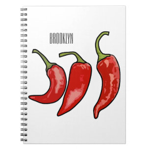 Chilli cartoon illustration  notebook