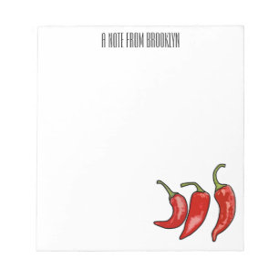 Chilli cartoon illustration  notepad