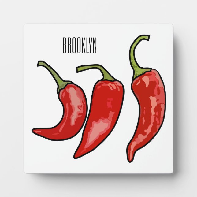 Chilli cartoon illustration  plaque (Front)