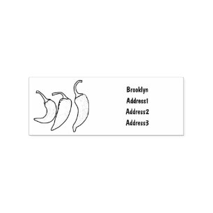 Chilli cartoon illustration rubber stamp