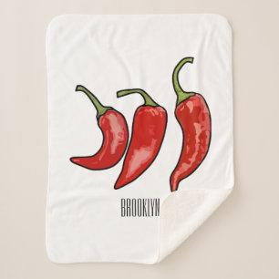 Chilli cartoon illustration sherpa blanket