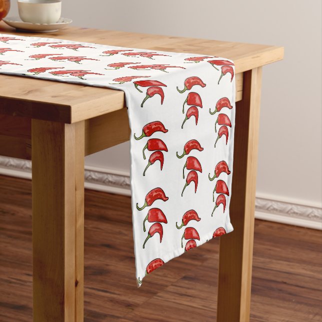 Chilli cartoon illustration  short table runner (In Situ)