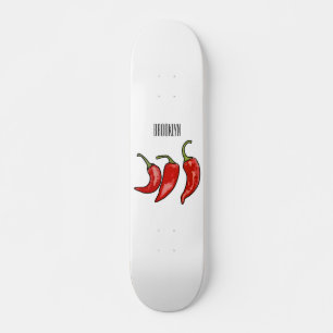 Chilli cartoon illustration skateboard