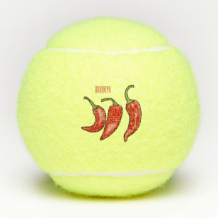 Chilli cartoon illustration tennis balls