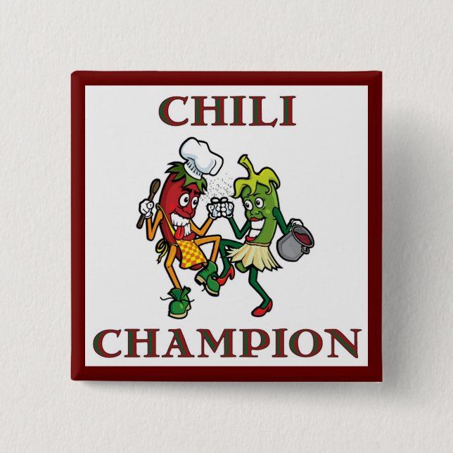 Chilli Champion Dancing Chilis Button (Front)