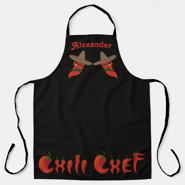 Chilli Chef Personalise Long Apron (Front)
