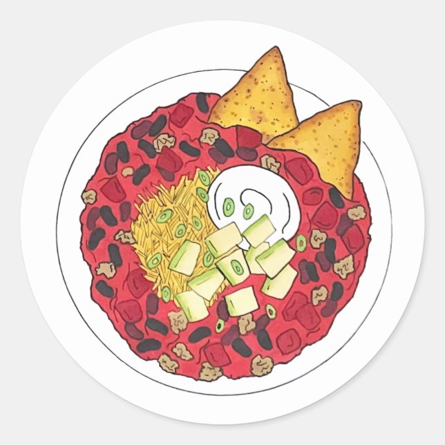 Chilli Chilli Soup Cookoff Competition Supper Food Classic Round Sticker (Front)
