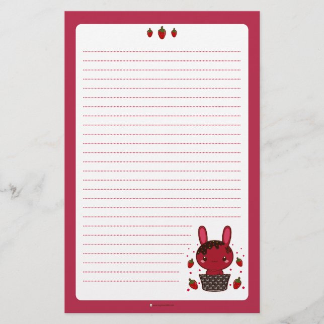 Chilli Chocolate Truffle Bunny Stationery (Front)