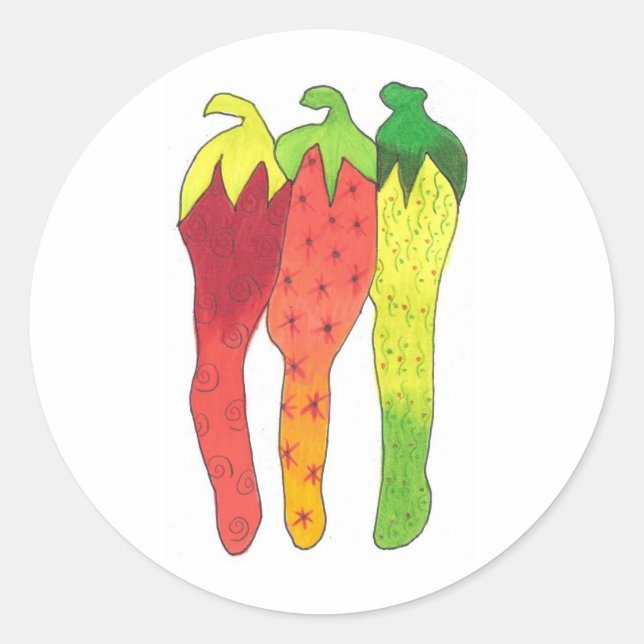 Chilli Colour Classic Round Sticker (Front)