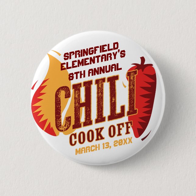 Chilli Cook Off | BBQ Cookout Contest 6 Cm Round Badge (Front)
