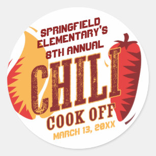 Chilli Cook Off BBQ Cookout Contest Classic Round Sticker