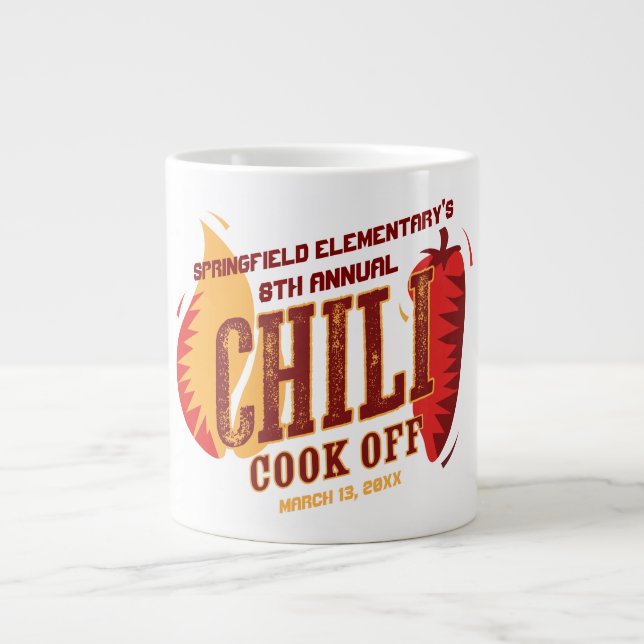 Chilli Cook Off | BBQ Cookout Contest Large Coffee Mug (Front)