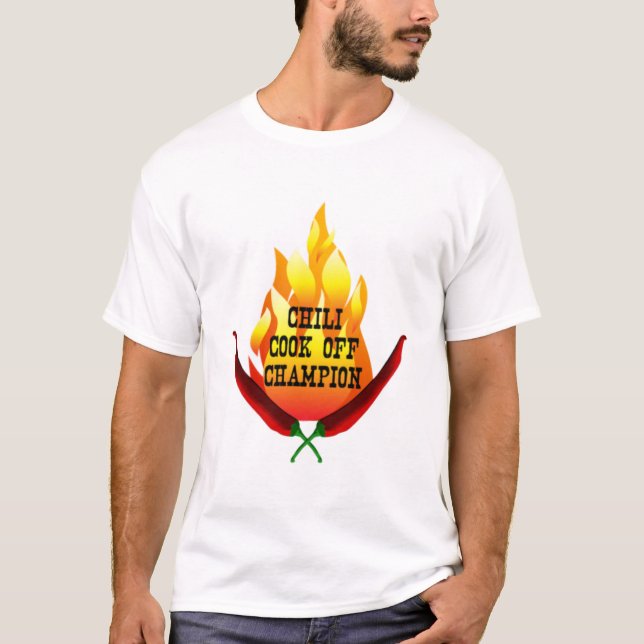 Chilli Cook Off Champion Flame Design T-Shirt (Front)