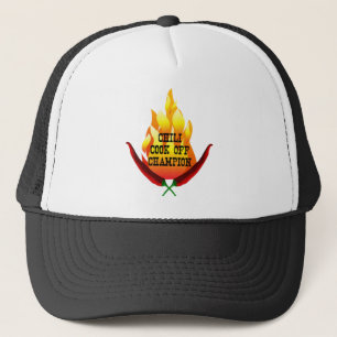 Chilli Cook Off Champion Flame Design Trucker Hat