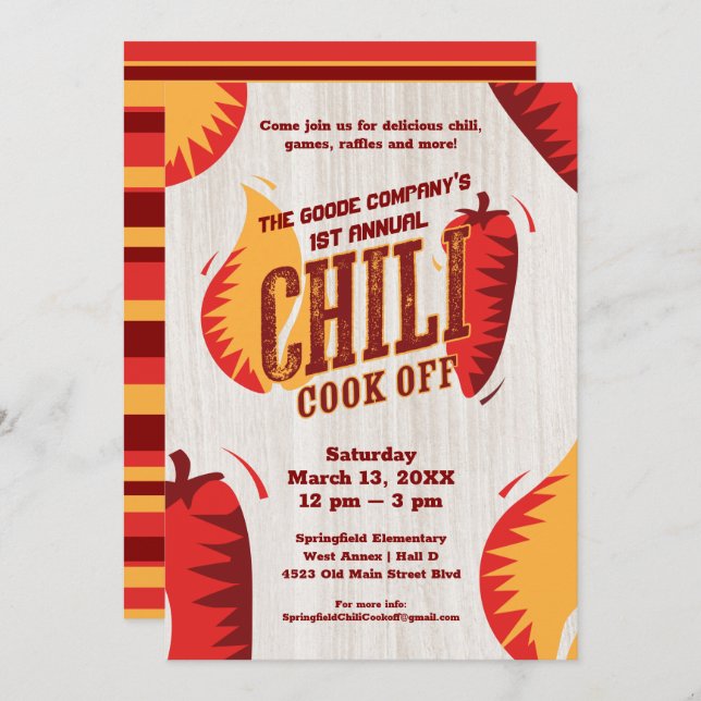 Chilli Cook Off Corporate Party | BBQ Contest Invitation (Front/Back)