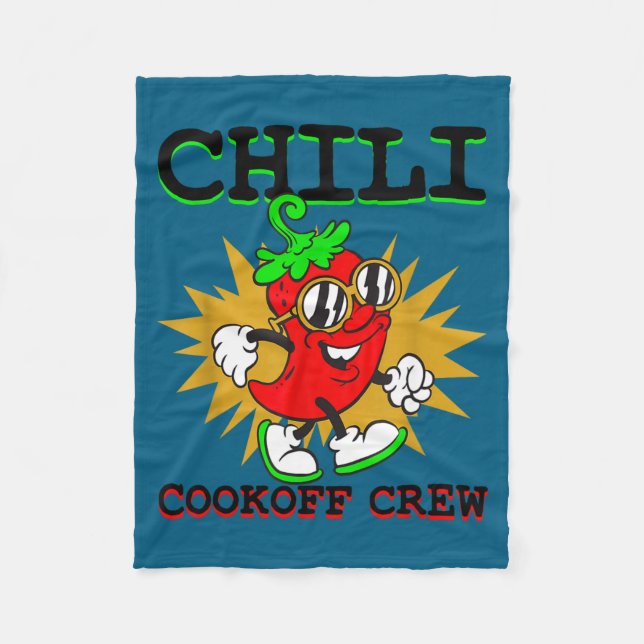 Chilli cook off crew chilli pepper cooking fleece blanket (Front)