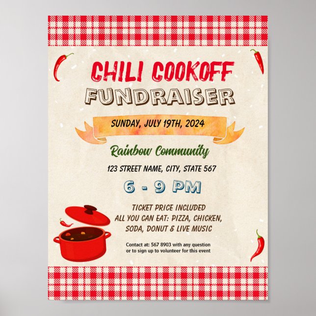Chilli Cook Off Fundraiser template  Poster (Front)